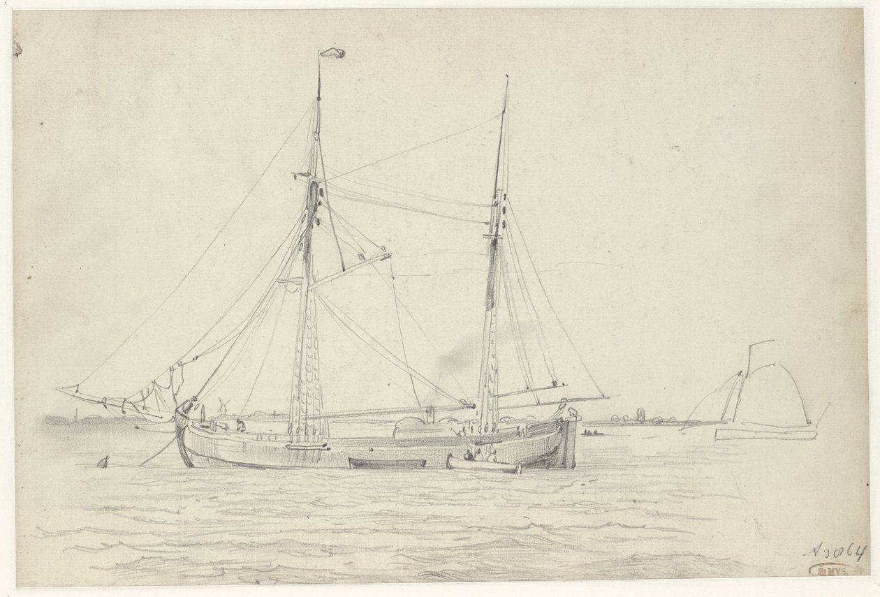 Skib på vandet af Willem Anthonie van Deventer