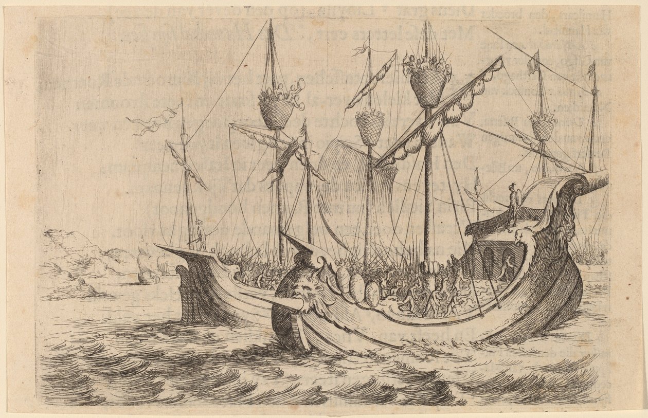 Hannibals flåde, der kæmper mod Rhodians, 1634. af Willem Basse
