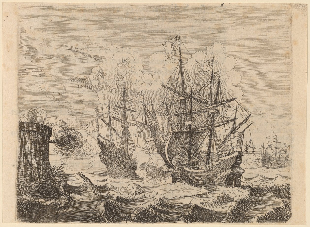 Heemskercks sejr over den spanske flåde ved Gibraltar af Willem Basse
