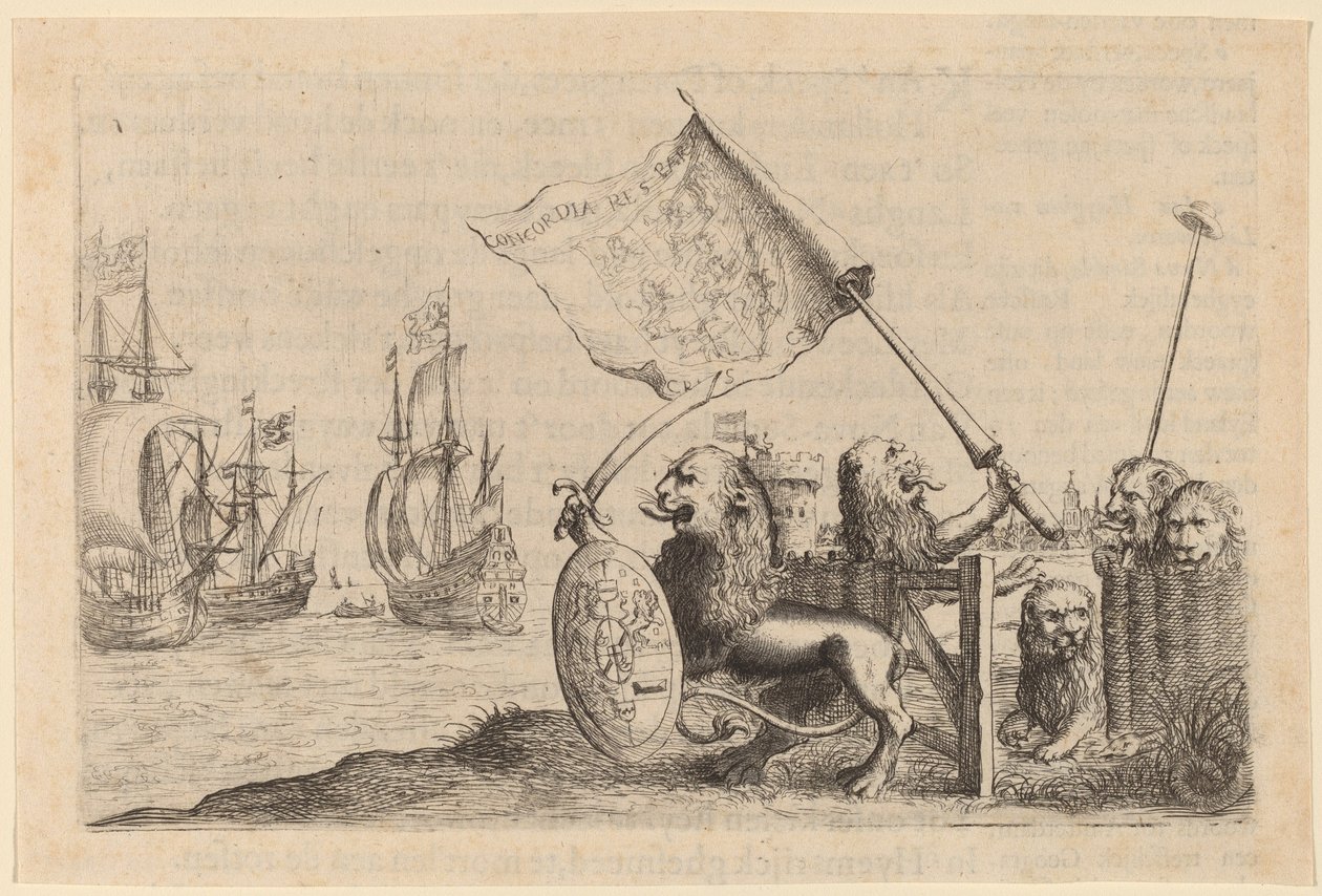 Løver beskytter haven i de forenede provinser af Willem Basse