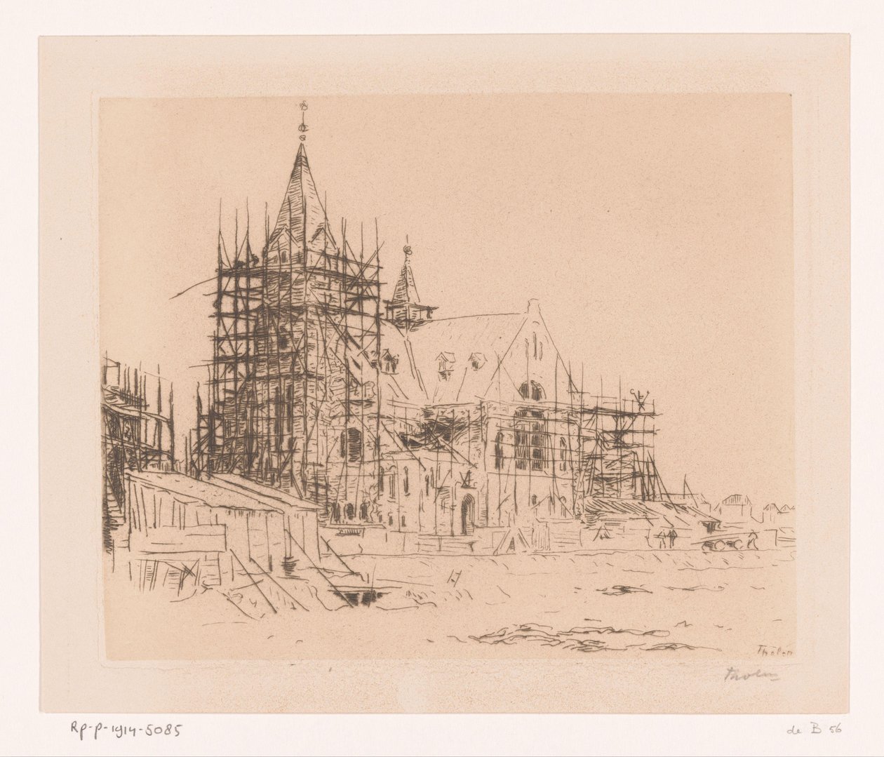 Kirke under opførelse (original titel) af Willem Bastiaan Tholen (signed by artist)