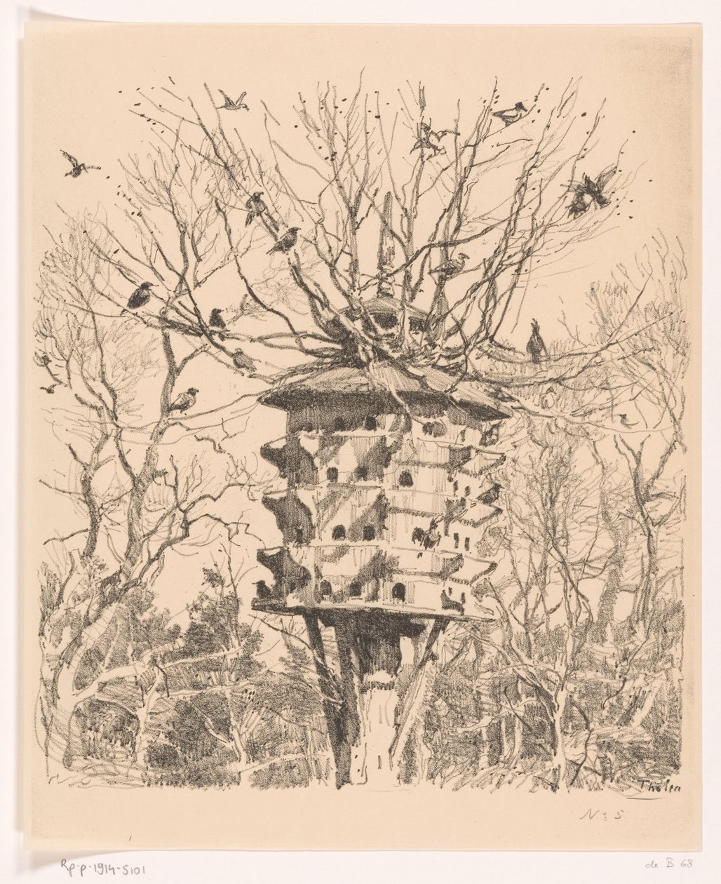 Stort fuglehus på et træ Fuglevillaen (original titel) af Willem Bastiaan Tholen