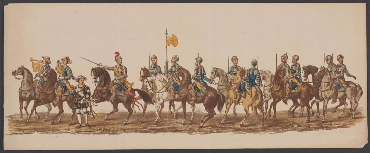 Delft parade af 1862, første gruppe Fjerde Lustrum af Royal Academy i Delft - Ao. 1862 - Costumed Optogt (serietitel på objekt) af Willem Bernardus IJzerdraat