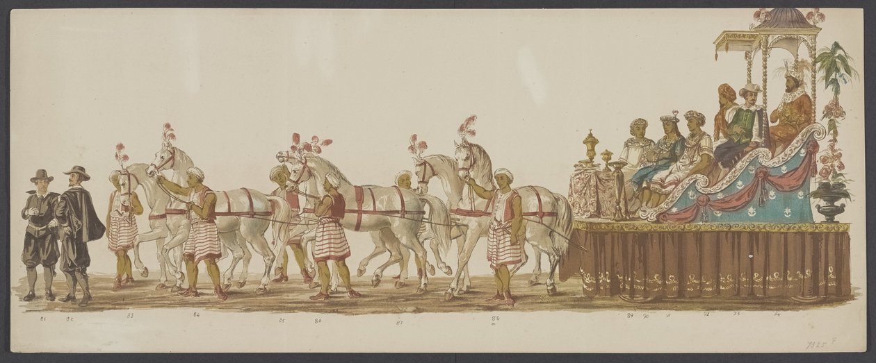 Delft parade af 1862, sjette gruppe Fjerde Lustrum af Royal Academy i Delft - Ao. 1862 - Costumed Optogt (serietitel på objekt) af Willem Bernardus IJzerdraat