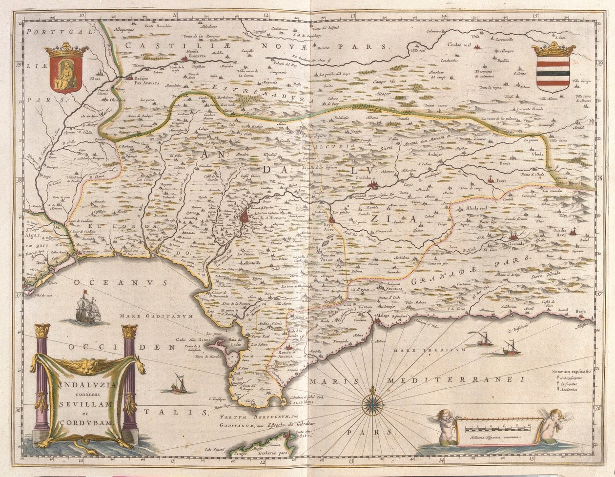 Andalusien og byen Sevilla, Gibraltarstrædet, i 