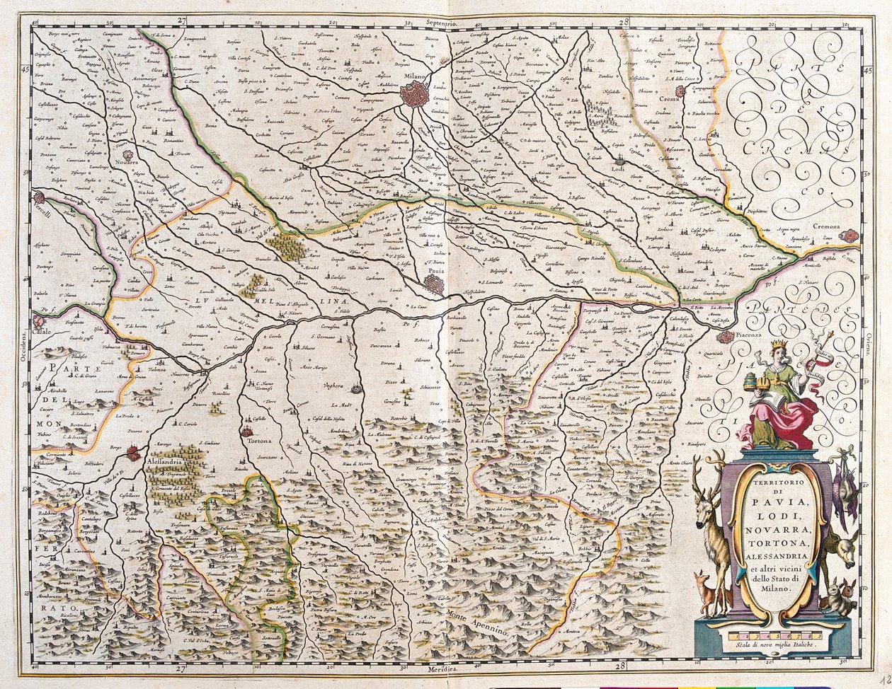 Byer i: Pavia, Lodi, Novara, Tortona, Italien 