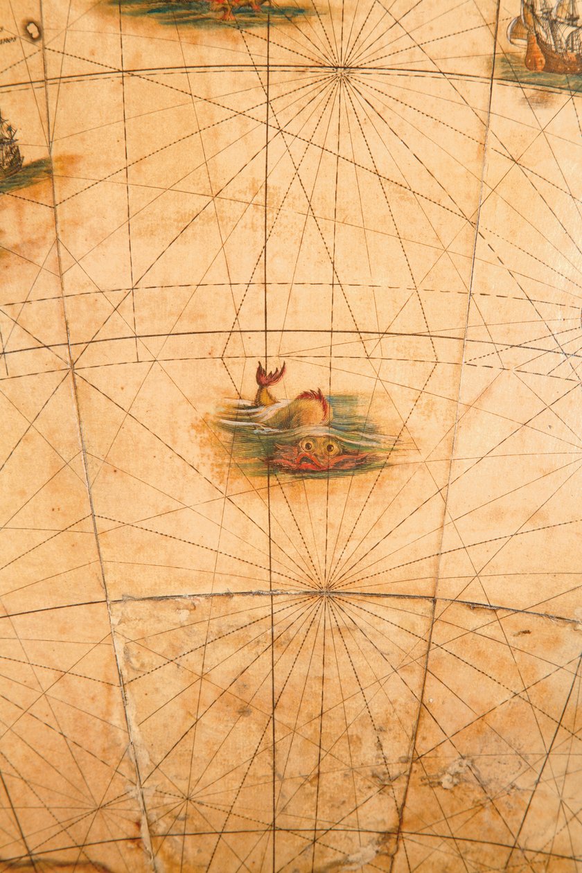 Detalje af et havuhyre fra en jordklode, 1645/48 af Willem Blaeu