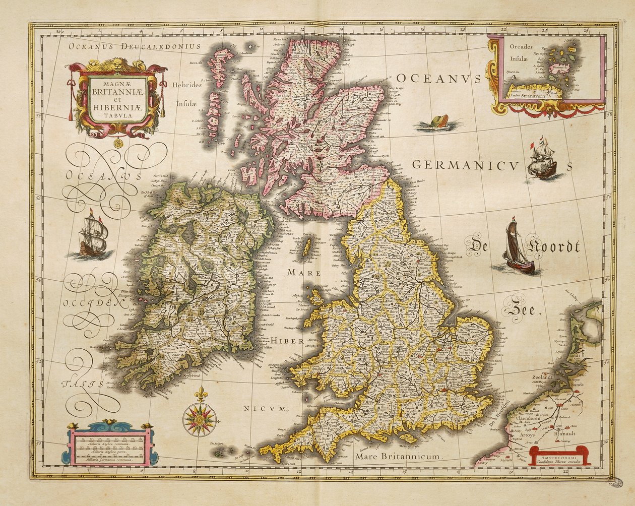Storbritannien og Irland fra Theatrum Orbis Terrarum af Willem Bleau, Amsterdam af Willem Blaeu