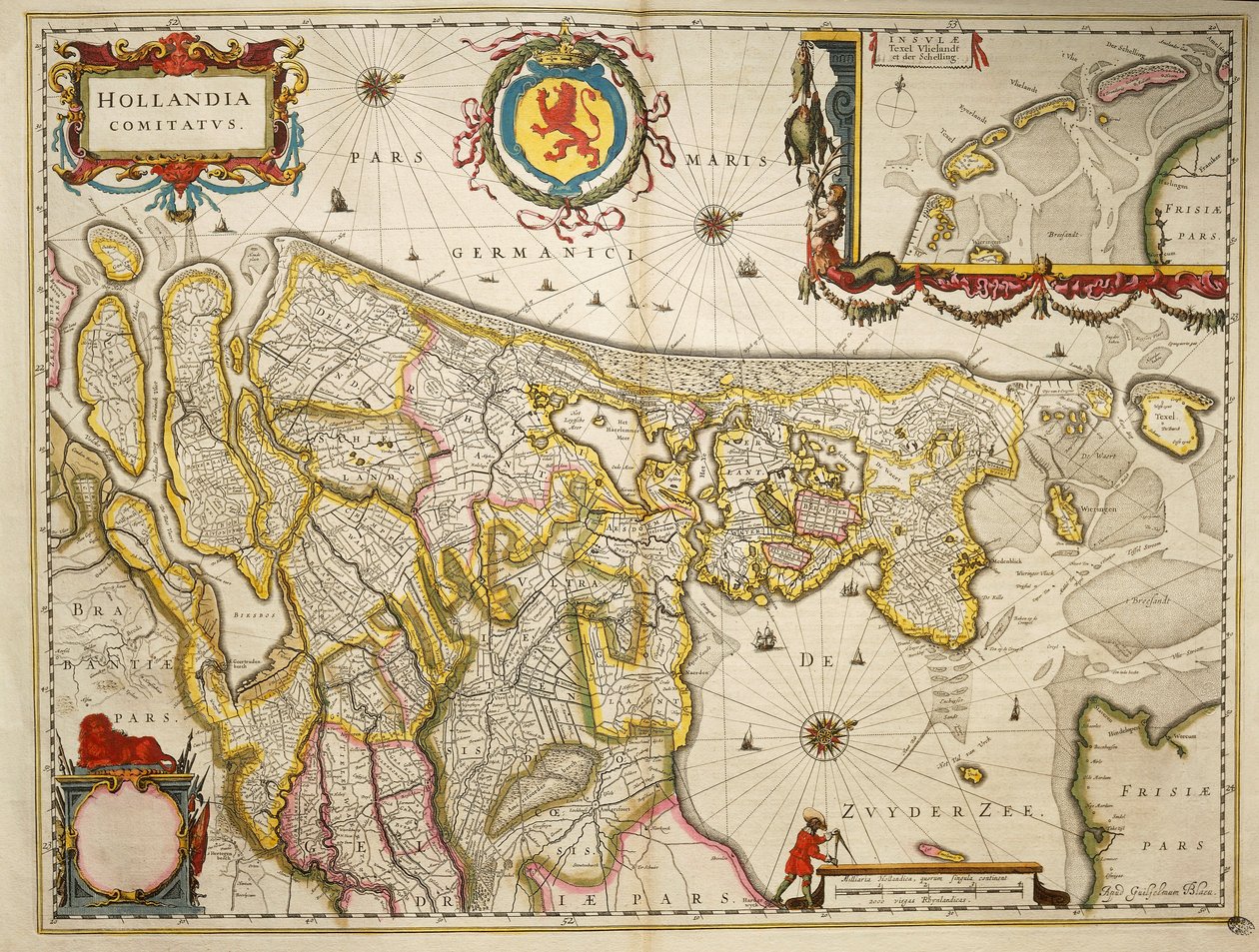 Holland fra Theatrum Orbis Terrarum af Willem Bleau, Amsterdam af Willem Blaeu