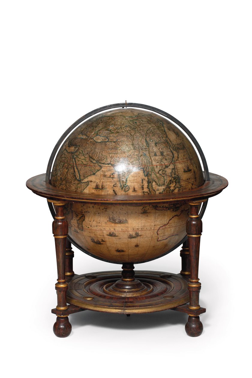 Store par bibliotekskugler, den jordiske 1645/48, den himmelske efter ca. 1630 (gips, træ og graveret papir) af Willem Blaeu