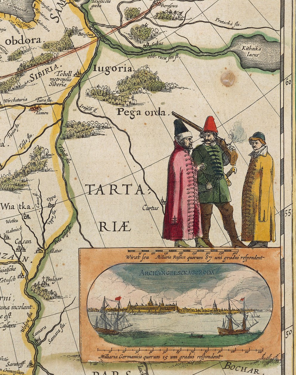 Kort over Tartar, af Willem Janszoon Blaeu, fra Atlas Maior eller Novus Detail af Willem Blaeu