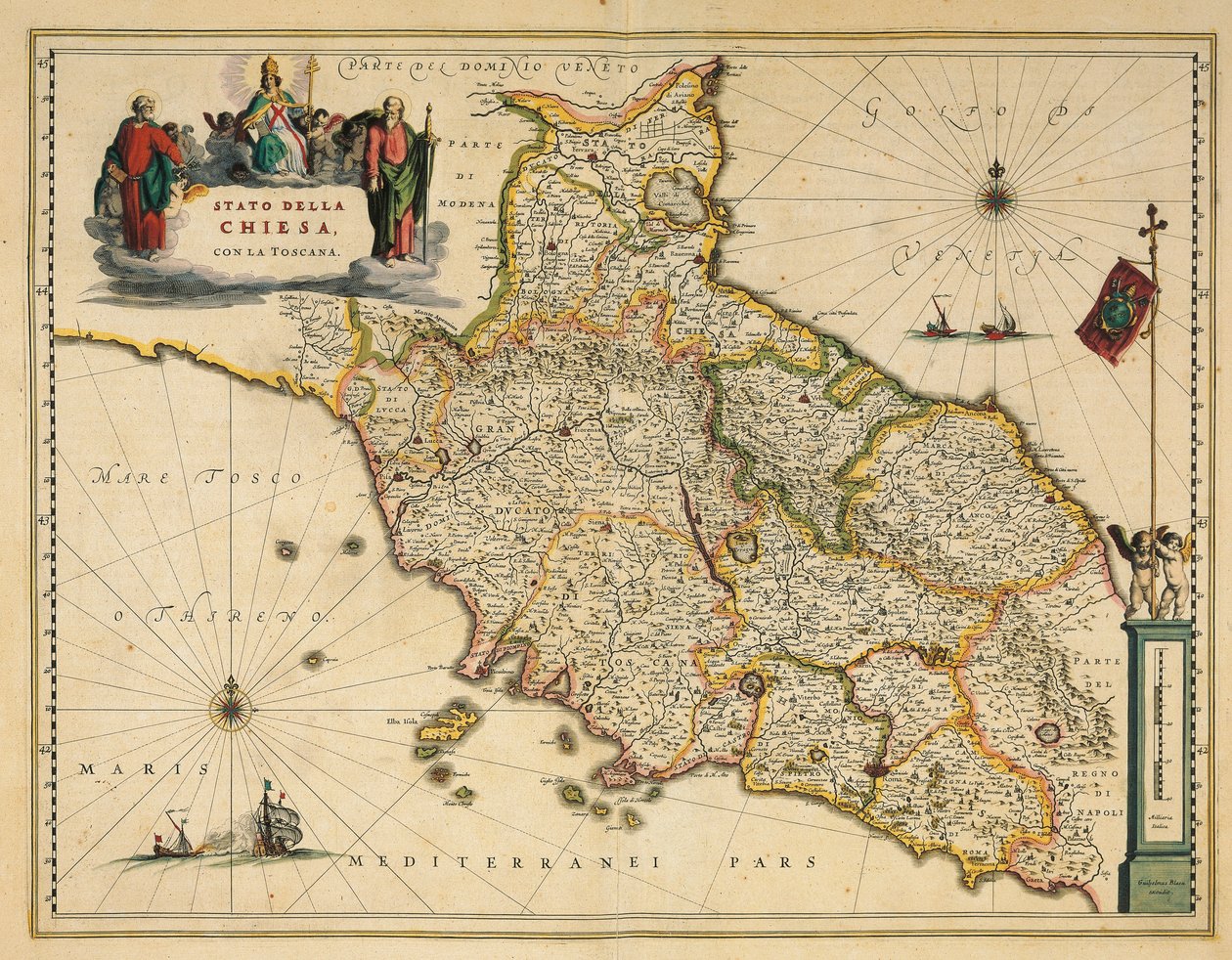 Kort over Toscana-regionen, fra Atlas af Willem Janszoon Blaeu af Willem Blaeu