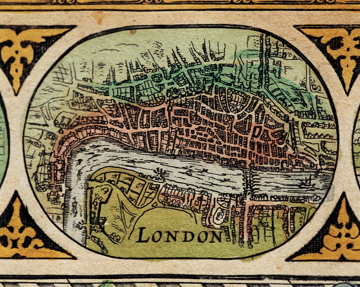 "" Repræsentation af London City "" Detalje af et verdenskort i "" The Theatre of the World "" af Willem Janszoon Blaeu (1571-1638) af Willem Blaeu