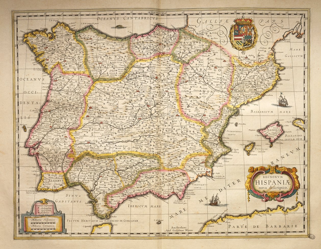 Spanien fra Theatrum Orbis Terrarum af Willem Bleau, Amsterdam af Willem Blaeu