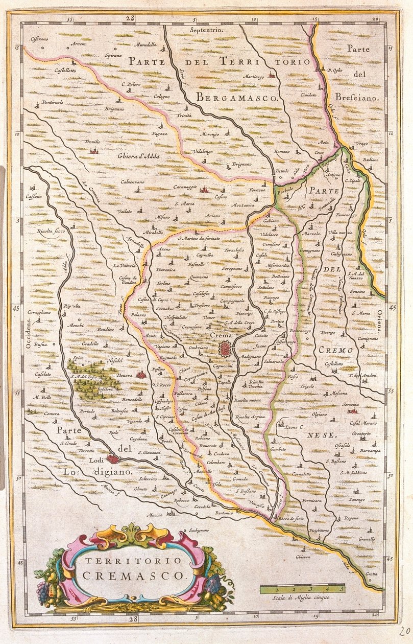 Territoriet i Crema, Italien, i 