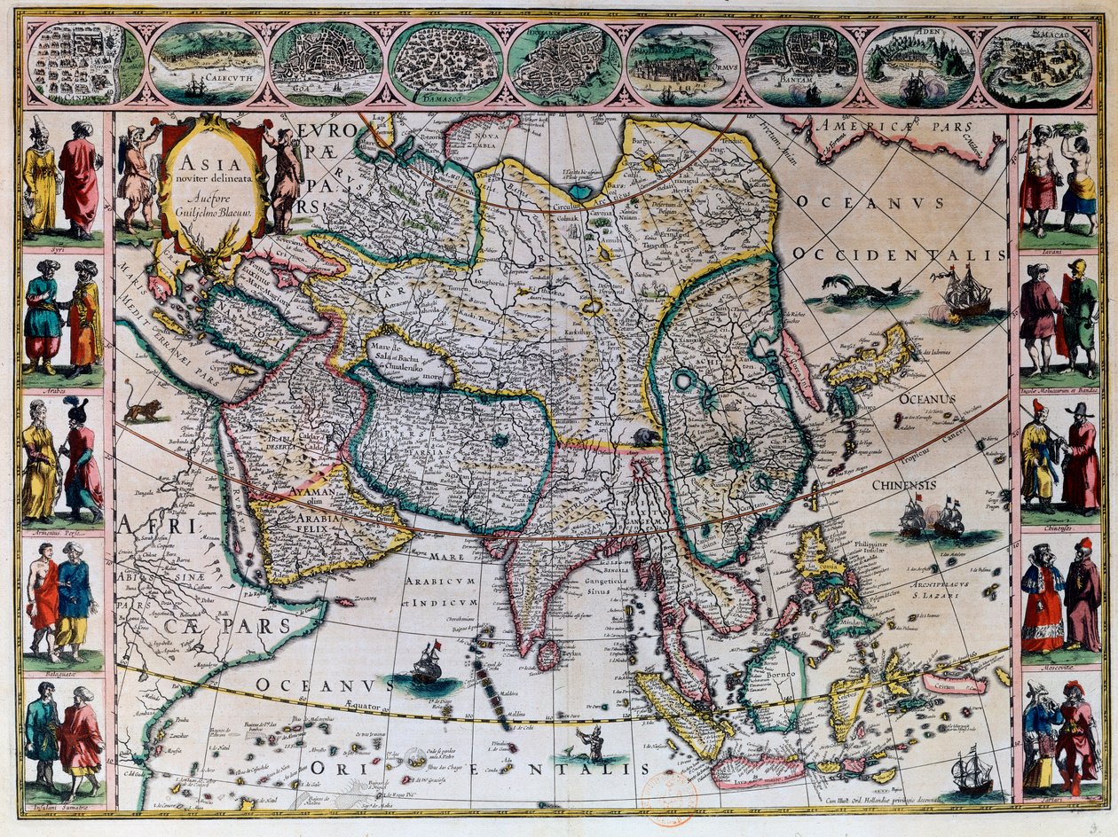 Verdens teater eller det nye atlas Amsterdam. Geografisk kort over Asien af Willem Janszoon Blaeu (1571-1638) af Willem Blaeu