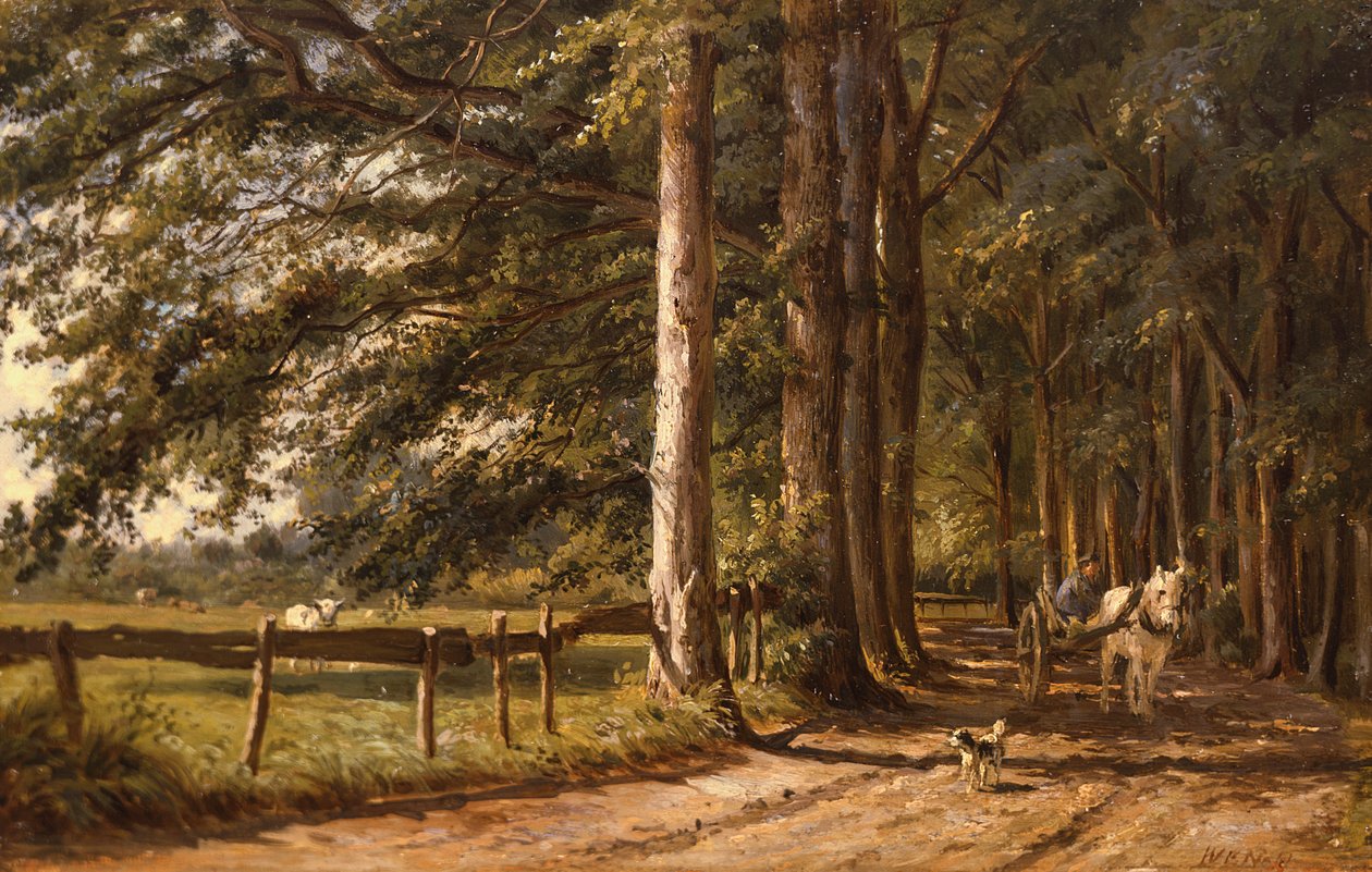 Hestevogn på en landevej, 1800-tallet af Willem Carel Nakken
