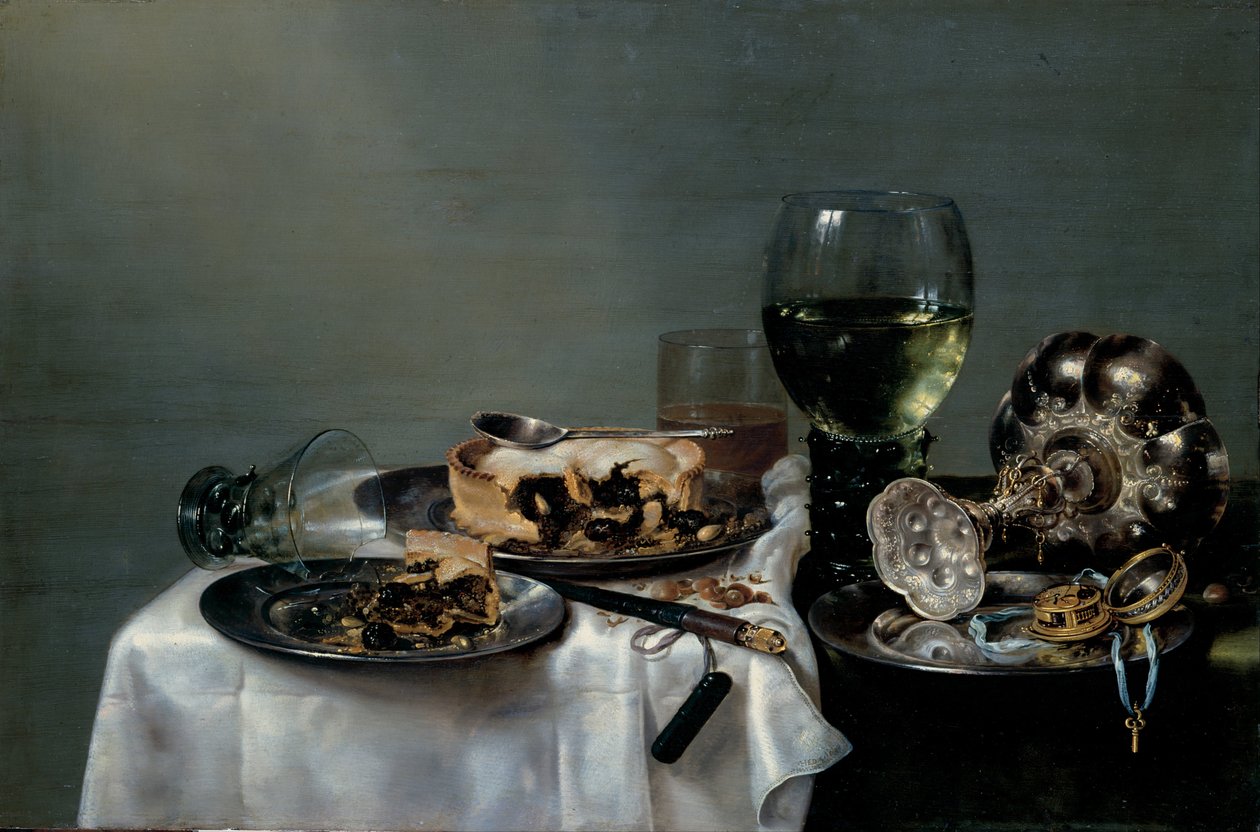 Morgenmadsbord med Blackberry Pie, 1631 af Willem Claesz. Heda