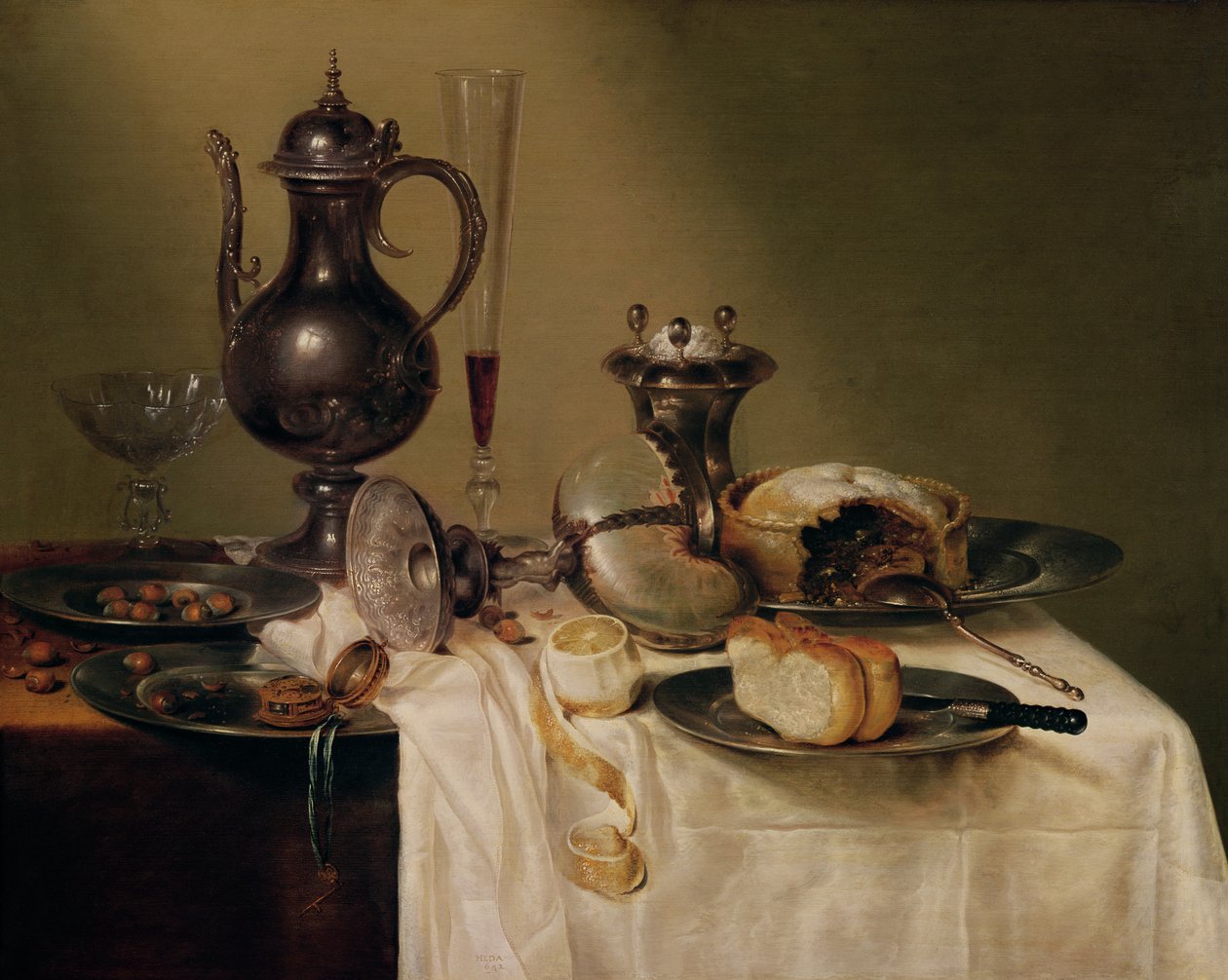 Stilleben, 1642 af Willem Claesz. Heda