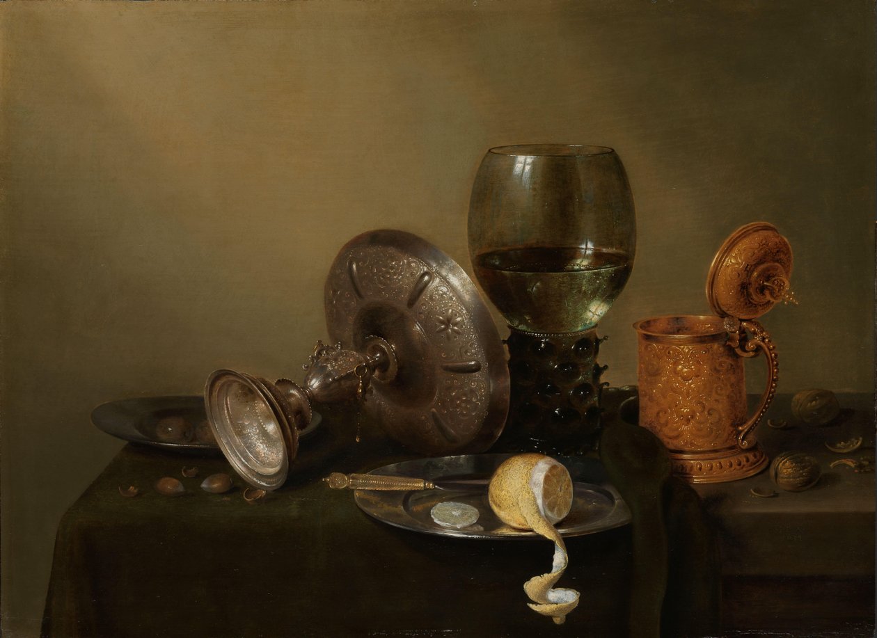 Stilleben med en forgyldt øltank af Willem Claesz. Heda