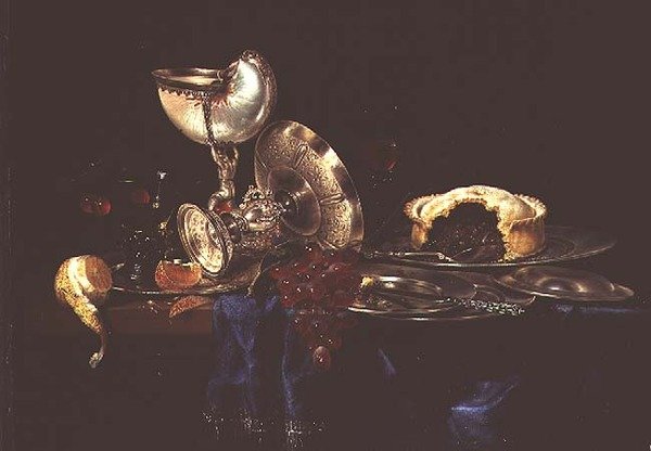 Stilleben med hakketærte og nautiluskop af Willem Claesz. Heda