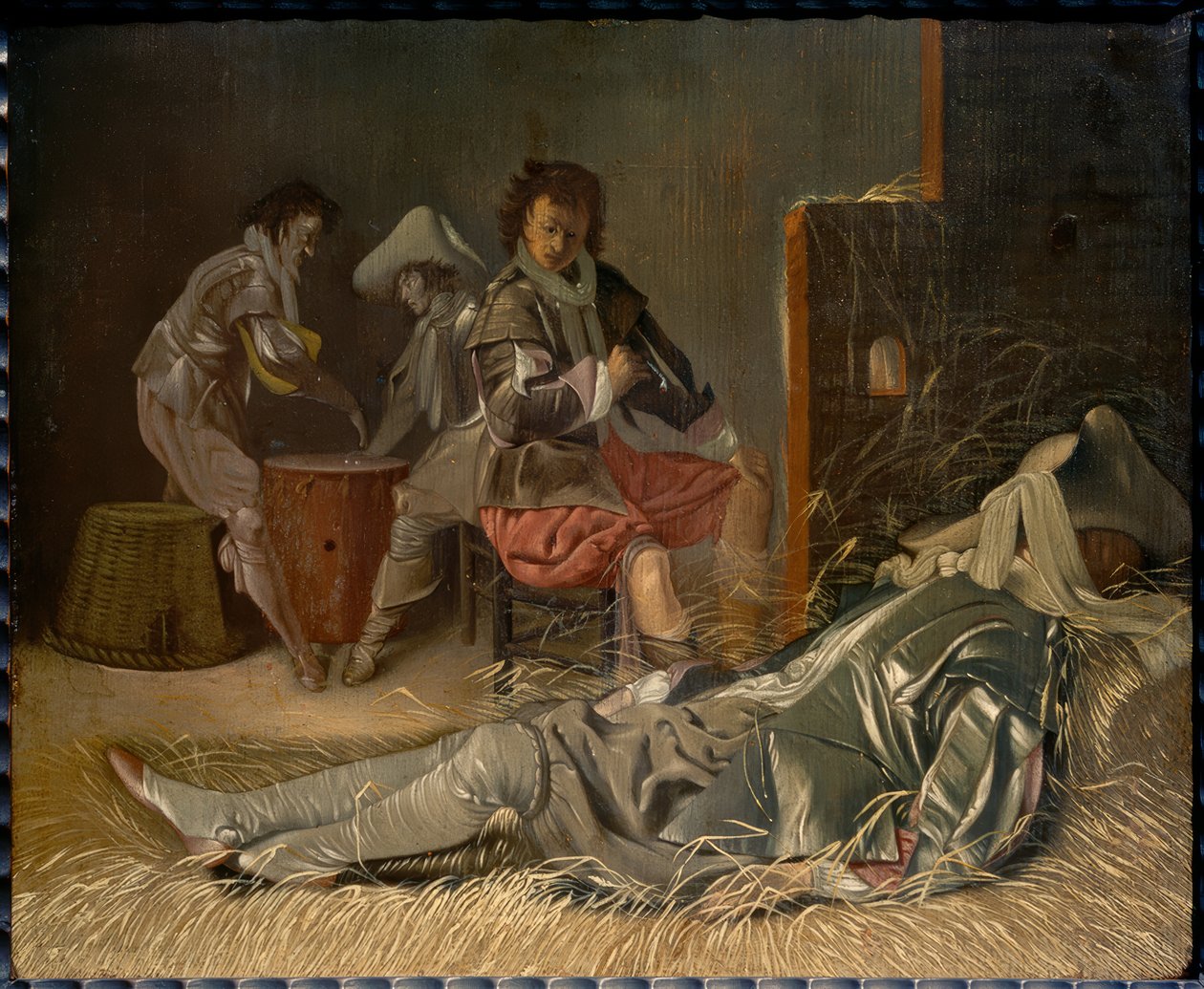 Vagtrum med soldater af Willem Cornelisz Duyster