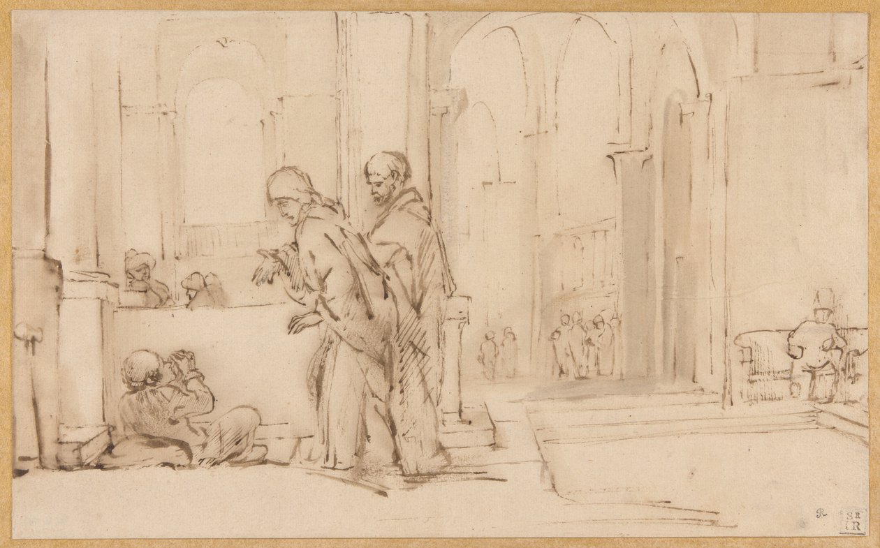 Peter og Johannes ved Tempelporten af Willem Drost