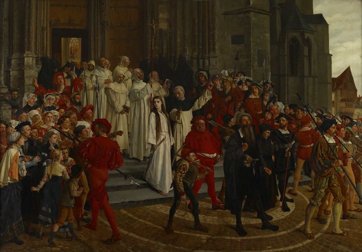 En martyr fra det 16. århundrede - Johanna Van Santhoven, 1883. af Willem Geets