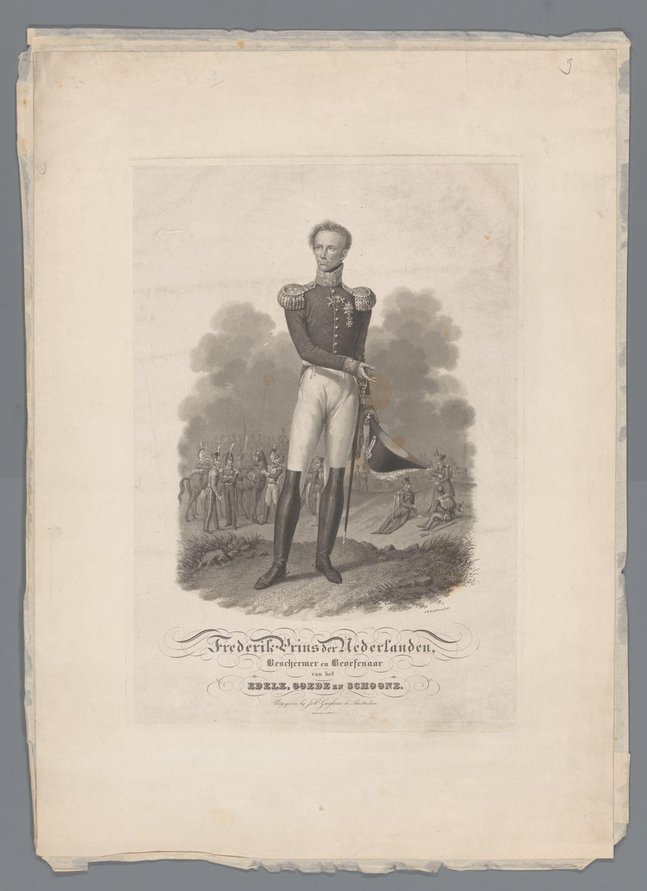 Frederick Prince of the Netherlands, Protector and Practitioner of the Noble, Good and Beautiful (titel på objektet) af Willem Hendrik Hoogkamer