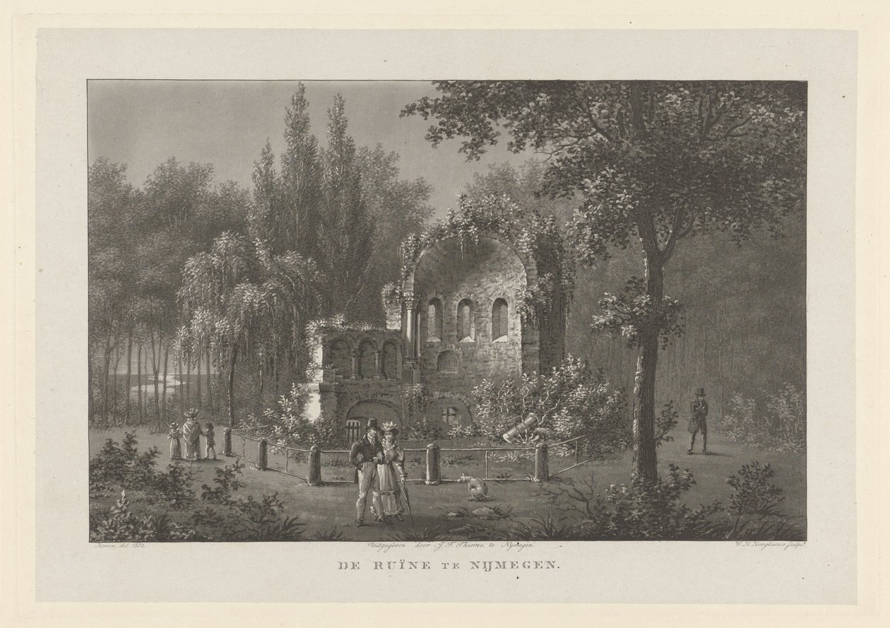 St. Martins Kapel (Valkhof) i Nijmegen Ruinerne i Nijmegen (titel på objekt) af Willem Hendrik Hoogkamer