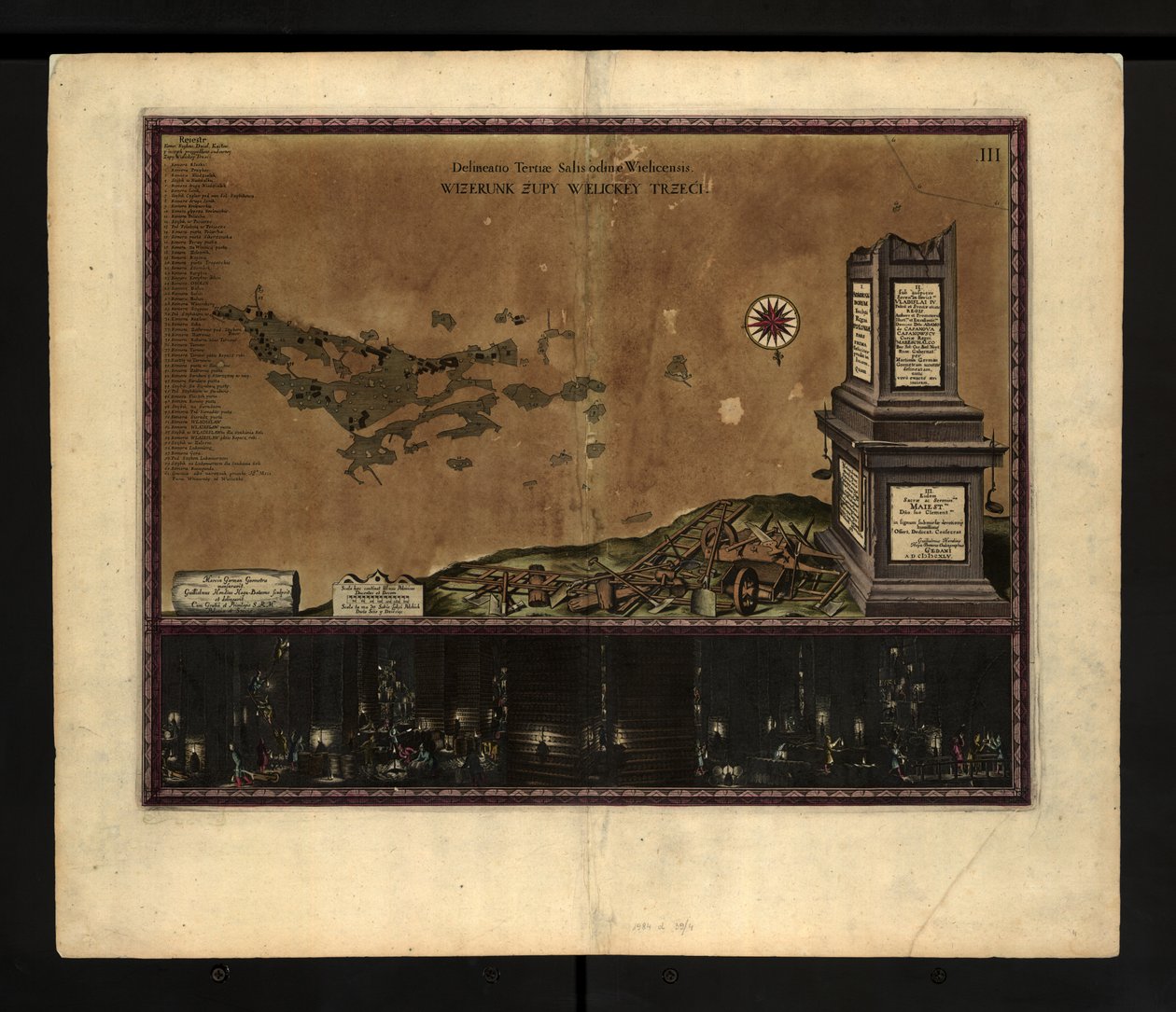Kort over Wieliczka saltminer af Willem Hondius
