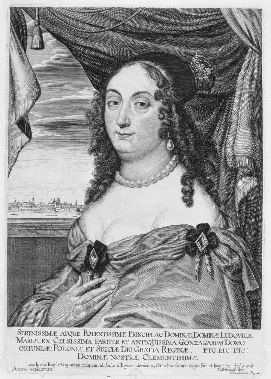Maria Ludwiga Gonzaga (1611-67) dronning af Polen, 1649 af Willem Hondius