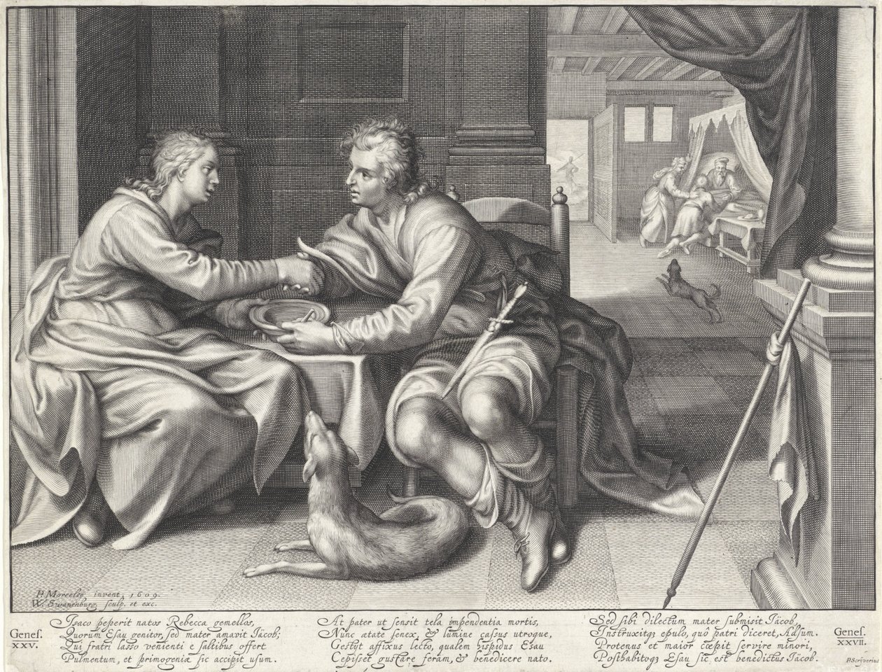 Esau sælger sin førstefødselsret til Jakob af Willem Isaacsz. van Swanenburg