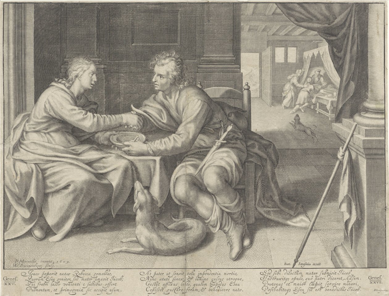 Esau sælger sin førstefødselsret til Jakob af Willem Isaacsz. van Swanenburg