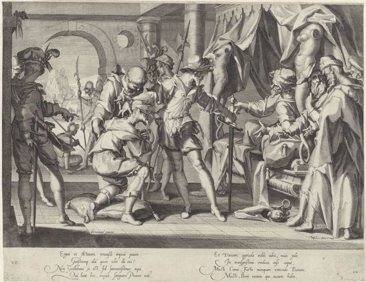 Grev Vilhelm III af Holland beordrer halshugning af sin foged Thronus Justitiae (serietitel) af Willem Isaacsz. van Swanenburg