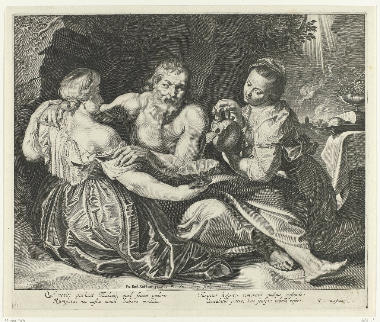 Lot beruset af sine døtre af Willem Isaacsz. van Swanenburg