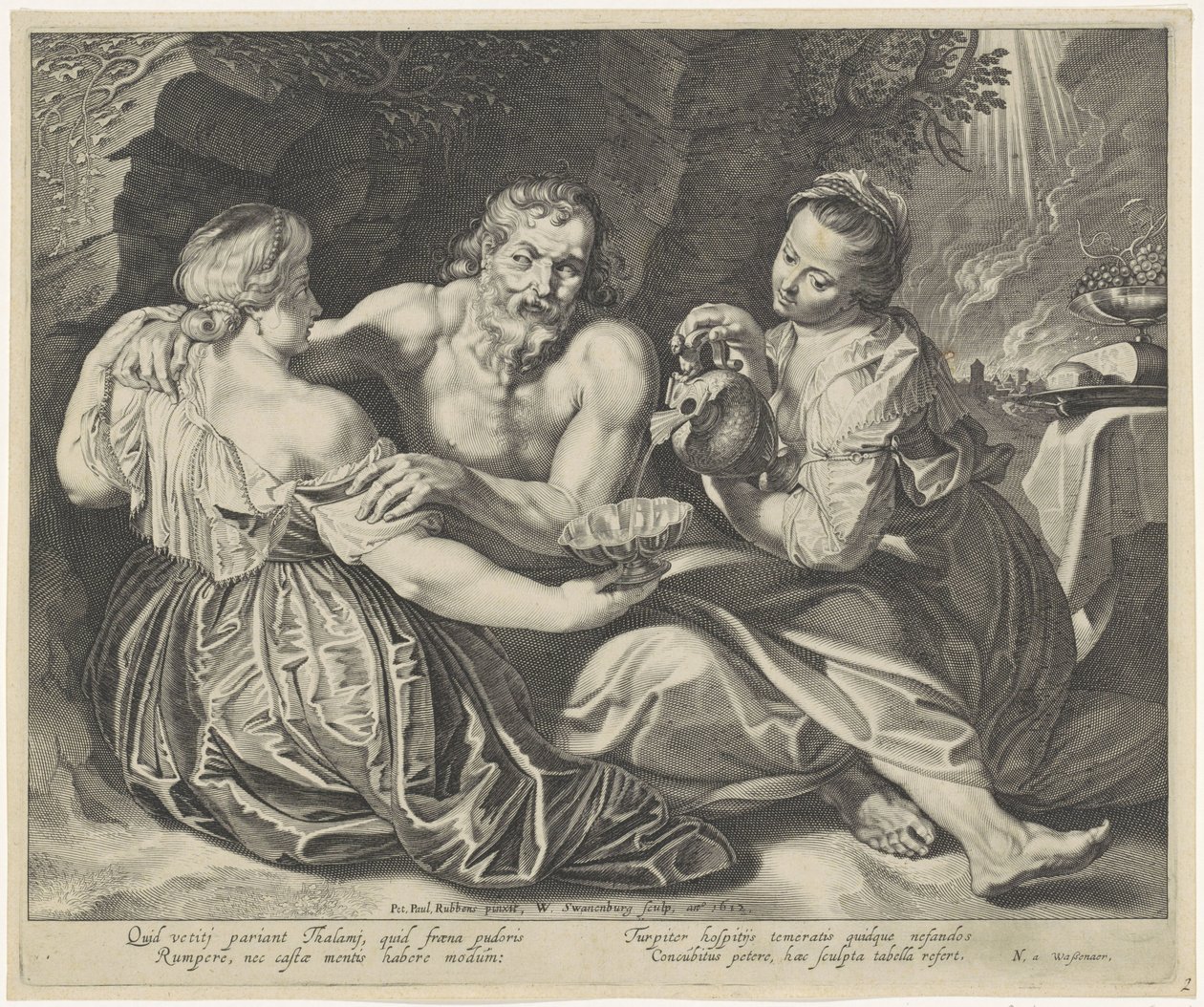 Lot beruset af sine døtre af Willem Isaacsz. van Swanenburg