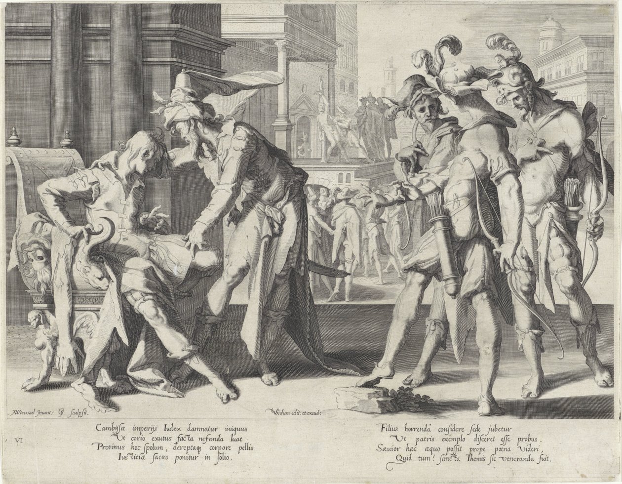 Oordeel van Cambyses Throne of Justice (serietitel) af Willem Isaacsz. van Swanenburg