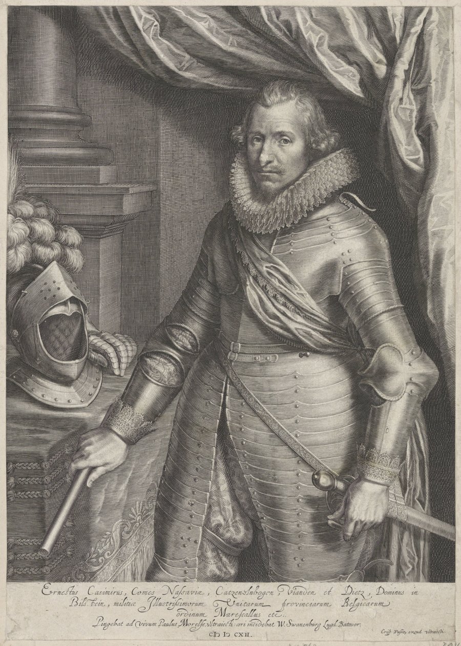 Portræt af Ernst Casimir, greve af Nassau-Dietz af Willem Isaacsz. van Swanenburg