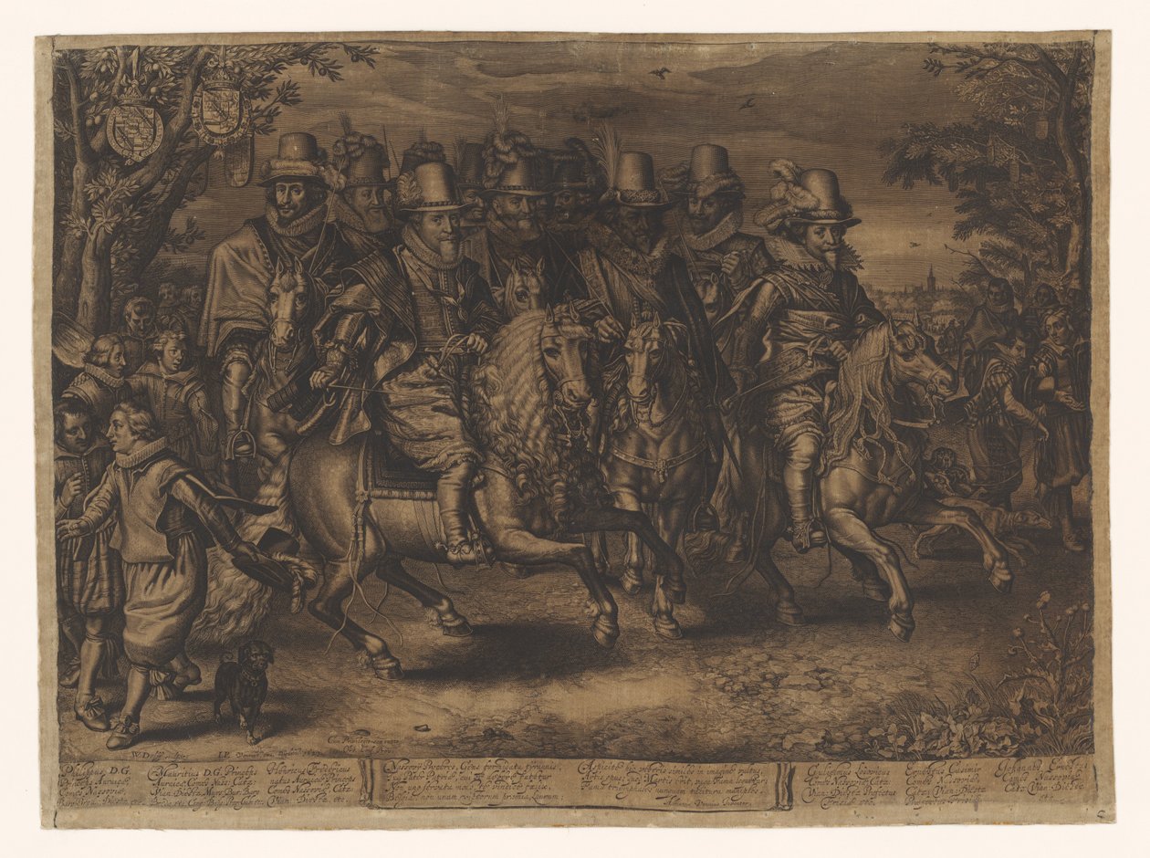 Rytteroptog af de seks prinser af huset Orange-Nassau af Willem Jacobsz Delff