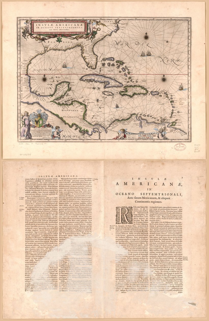 Insulæ Americanæ in oceano septentrionali cum terris adiacentibus LOC 84696979 af Willem Janszoon Blaeu