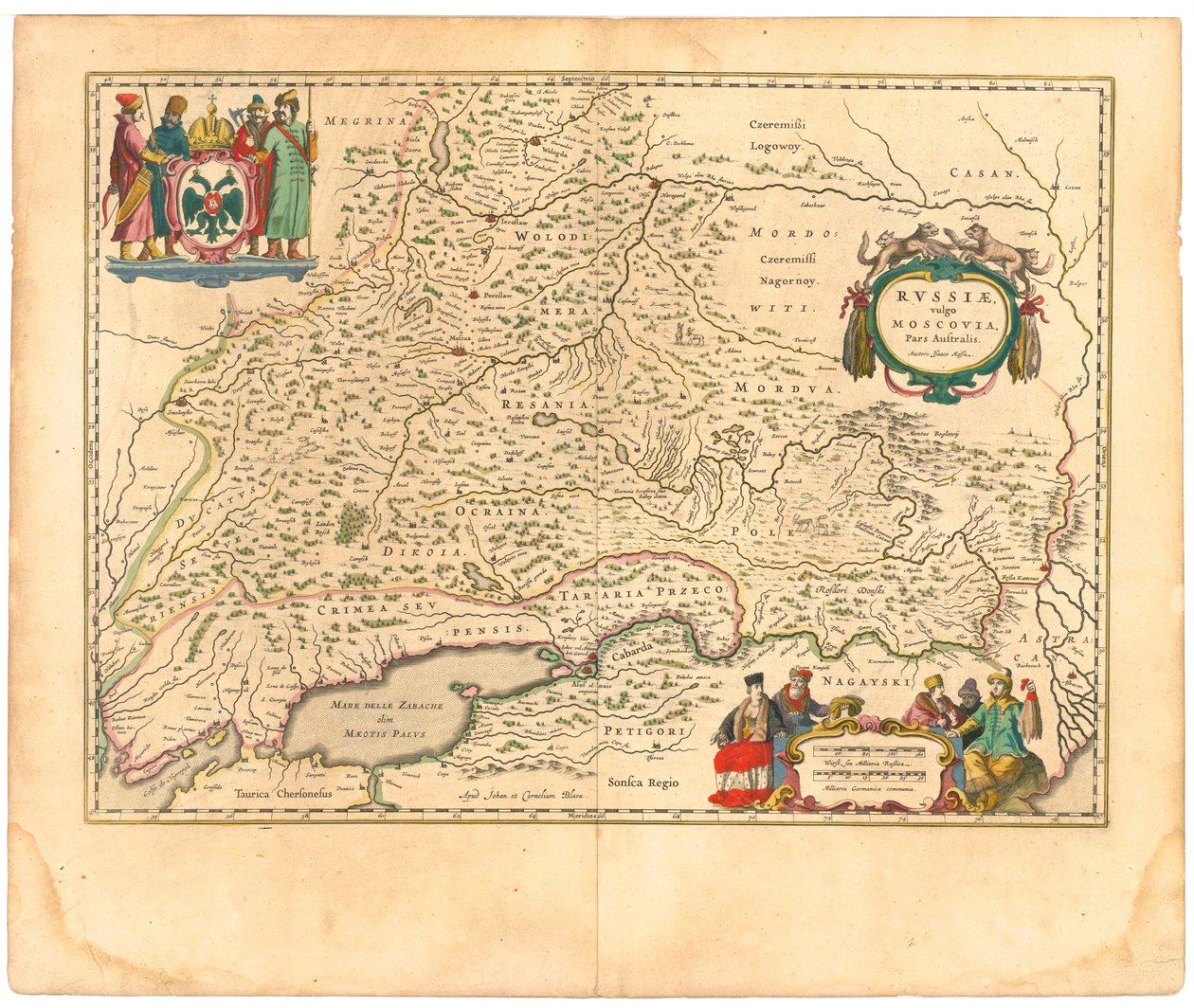 Kort over Rusland Fra: Verdenskort.., 1645 af Willem Janszoon Blaeu
