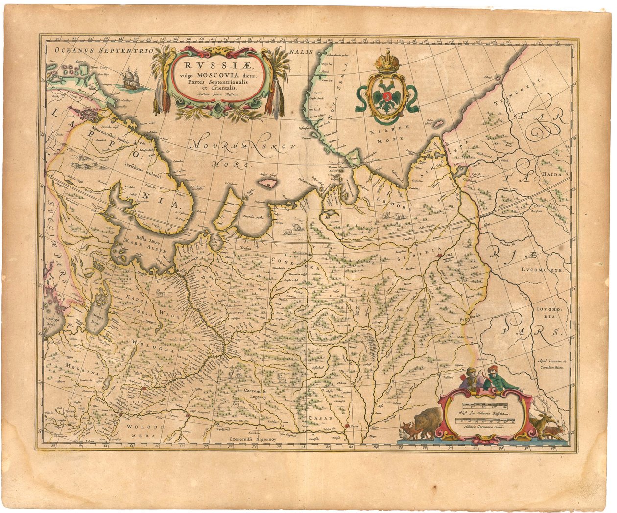 Kort over Rusland Fra: Verdenskort.., 1645 af Willem Janszoon Blaeu