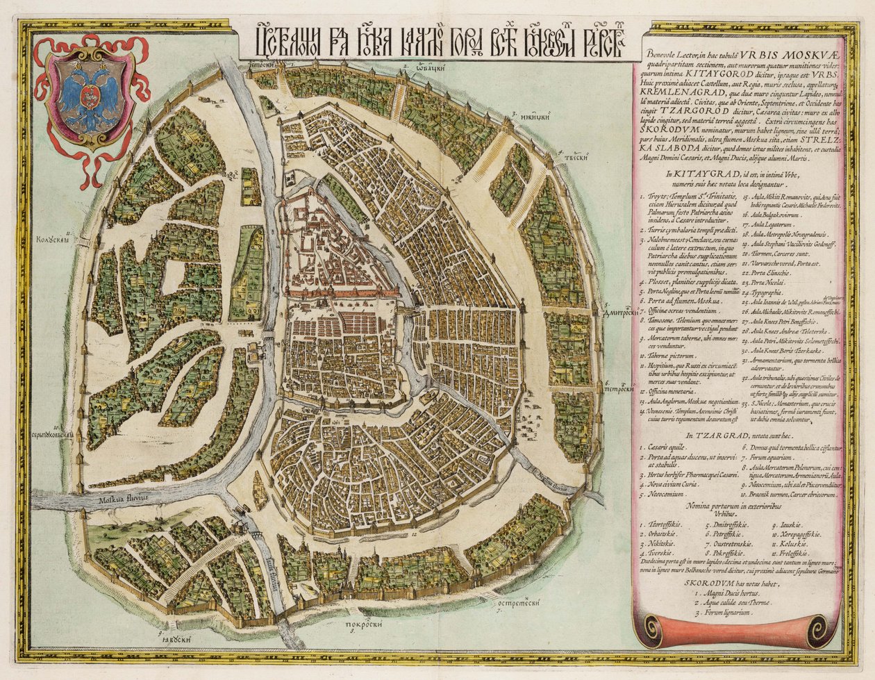 Moskva Kreml-kort over det 16. århundrede Castellum Urbis Moskvae, 1662 af Willem Janszoon Blaeu