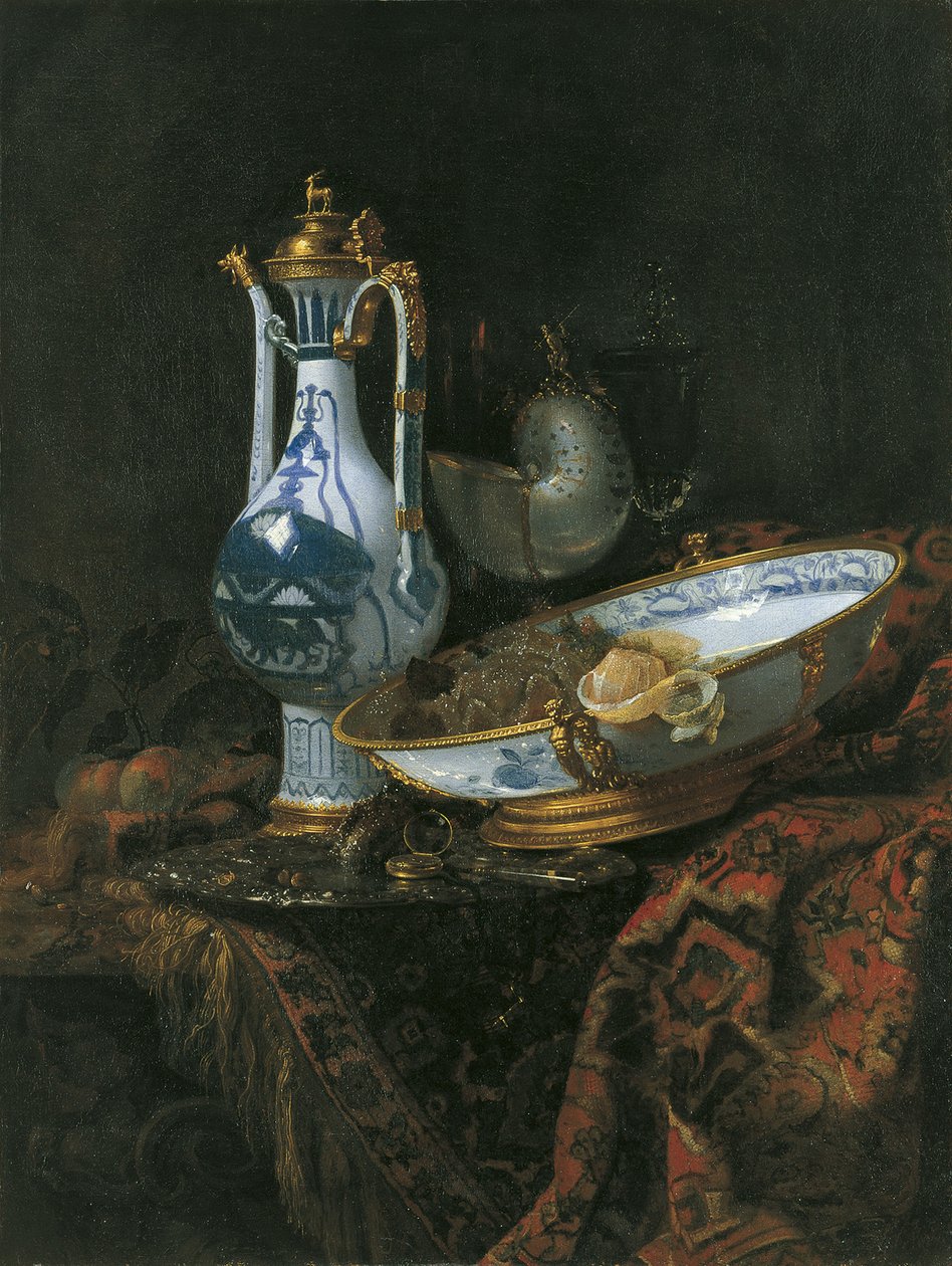 Stilleben med Nautilus Cup af Willem Kalf