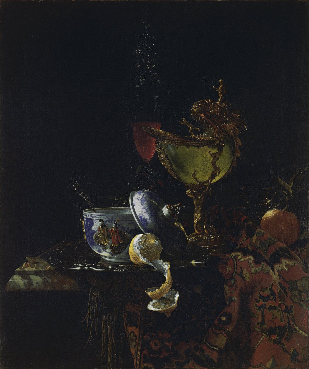 Stilleben med Nautilus Cup af Willem Kalf