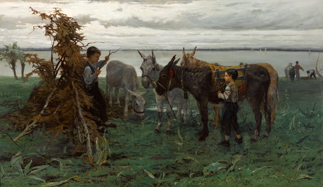 Drenge hyrder æsler af Willem Maris