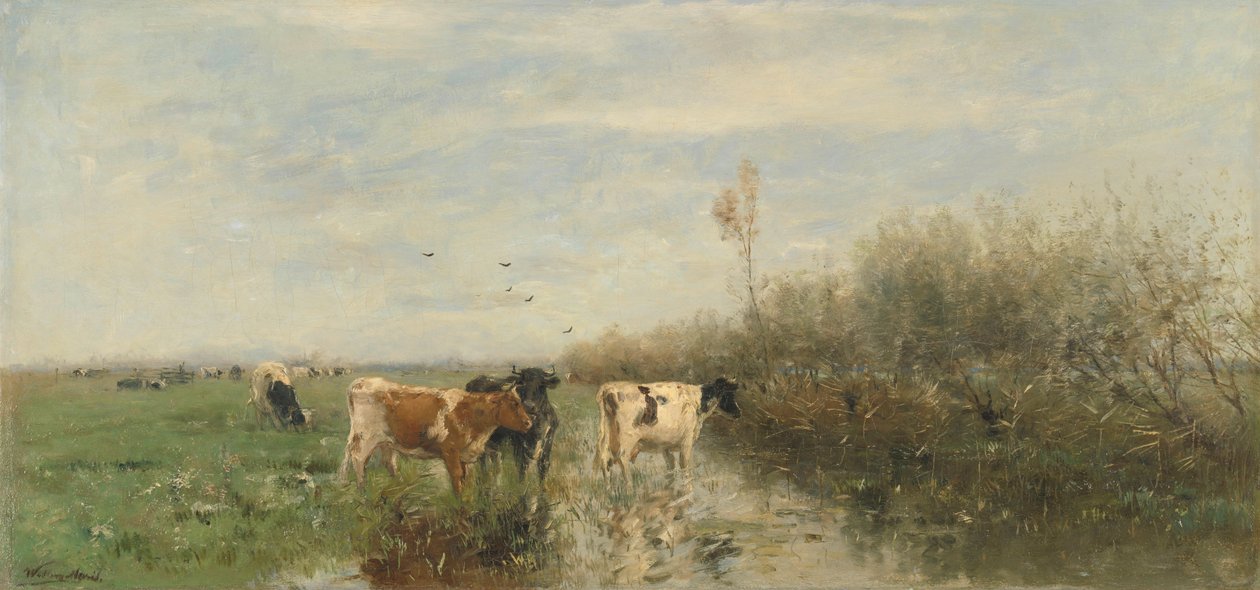 Køer på en våd eng af Willem Maris