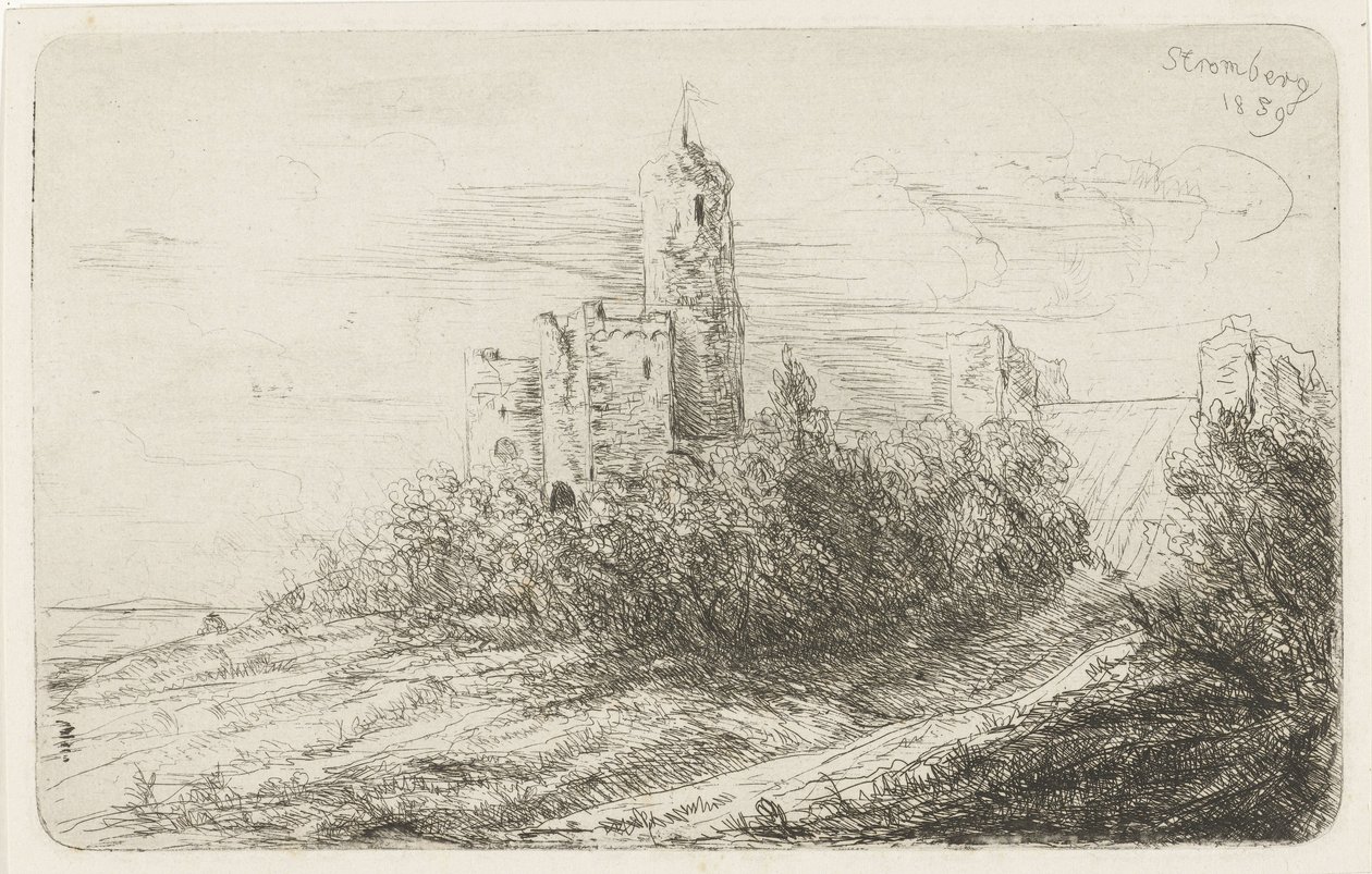 Ruinerne af slottet ved Stromberg af Willem Matthias Jan van Dielen