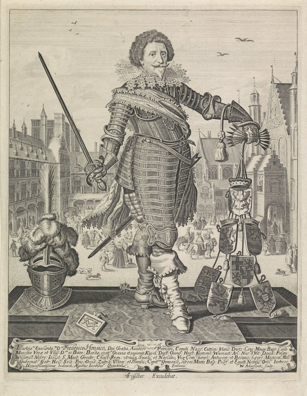 Portræt af Frederik Hendrik, Prins af Orange af Willem Outgertsz. Akersloot